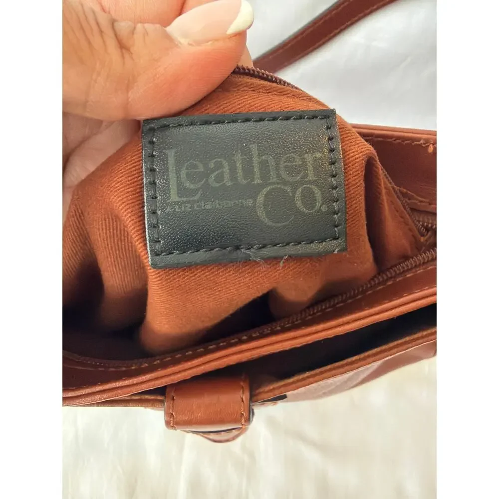 Vintage Liz Claiborne Leather Co. Brown Leather Handbag Pebbled Leather